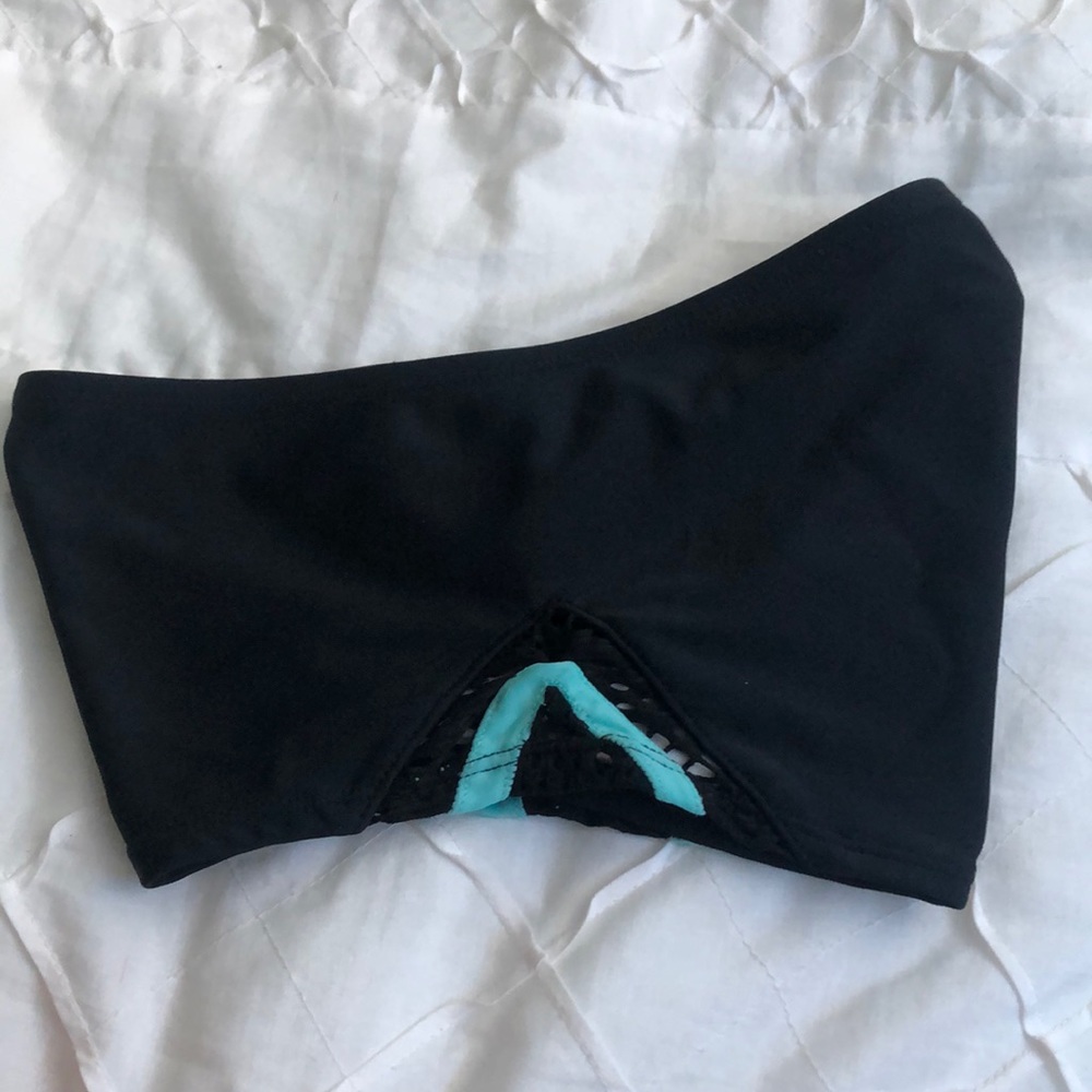 Black and teal swimsuit bottom - Picture 3 of 3
